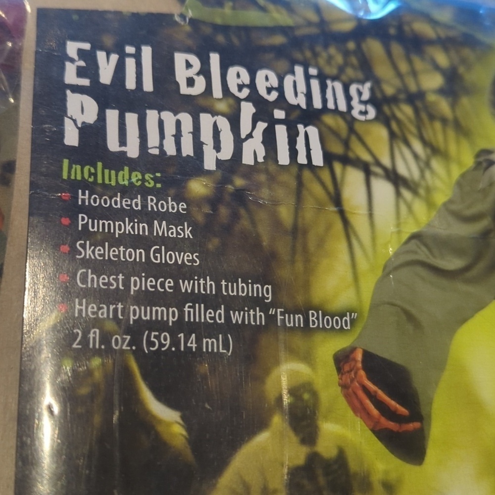 Evil Bleeding Pumpkin Kids Costume - NWT Size S 4-6 - Picture 3 of 8